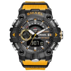 SMAEL - Reloj Deportivo 8040 Naranja Resina Doble Horario
