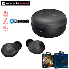 MOTOROLA - Audífonos Bluetooth inalám control táctil inteligente Motorola Earbuds 150 18hrs ne