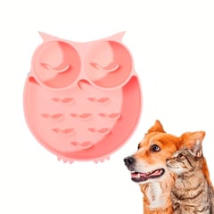 PETS AND FRIENDS - Plato antiansiedad Búho para perros gatos - Rosa