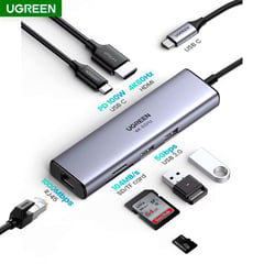 UGREEN - Hub adaptador usb c hdmi, rj45, usb 3.0 sd 7en1