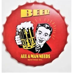 GENERICO - Chapa Metálica decorativa adorno Beer para bar sala habitación