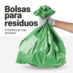 GENERICO - Bolsas verdes para basura 140 L, 2 micras, 100 uds
