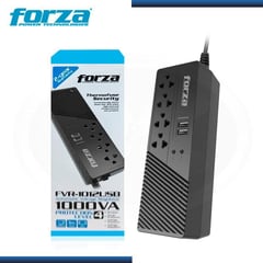 FORZA - ESTABILIZADOR 4 TOMAS FVR-1012-USB, 1000VA/500W