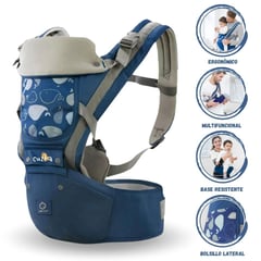 AEOLOS - Canguro Para Bebé Ergonómico Ballena 3 en 1 Blue