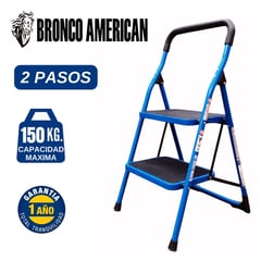 BRONCO AMERICAN - Escalera Acero Tipo Taburete 2 Pasos.