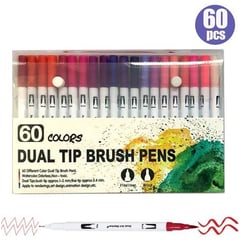 DUAL - Plumones doble punta - Tip Brush 60 Colores