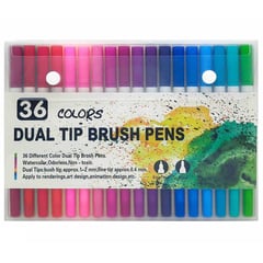 DUAL - Plumones doble punta - Tip Brush 36 Colores