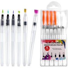 WATER - Kit de 6 Pinceles Acuarelables brush - Dif puntas