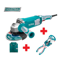 TOTAL TOOLS - Amoladora 1500w 7pulg Esmeril + Polo + Alicate Punta Larga TOTAL