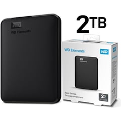 WESTERN DIGITAL - Disco externo HDD WD elements 2tb playstation PS PS2 PS3 PS4 PS5