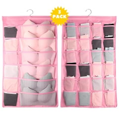 MINARI - Pack X3 Organizadores de Ropa Interior 36 Compartimientos Rosa 998S