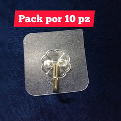 GENERICO - Perchero Adhesivo Transparente PACK POR 10 PZ