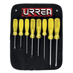 URREA - JUEGO DE 8 DESTORNILLADORES AMBAR COMBINADO - URR9600D