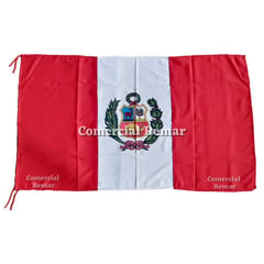 PERU - Bandera de Perú 135x85cm CALIDAD A1 de Tela Lanilla Con Escudo