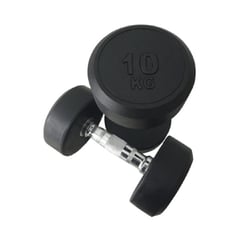 LIVE UP - Mancuernas 10 kilos x2 Pesas Rubber Dumbbell