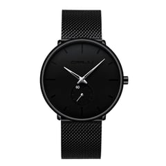 CRRJU - RELOJ NEGRO CASUAL ELEGANTE HOMBRE PLT122