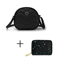 NONA MIRANDA - CrossBody Negro+ Billetera Saguita