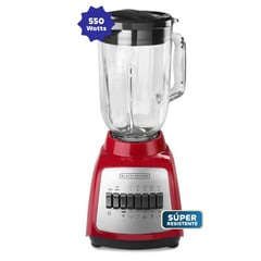 BLACK+DECKER - Licuadora 1.5L con 10 Velocidades BLACK & DECKER BLBD210GR Rojo