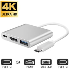 OEM - Adaptador 3 en 1 Tipo C a HDMI, USB 3.0, Tipo C