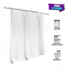 TEKHOME IMPORTACIONES - Barra Extensible para Cortina de Baño