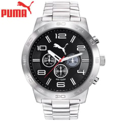 PUMA - Reloj Definition PU104221003 Acero Inoxidable Plateado Negro