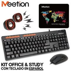 MEETION - Kit Keyboard Mouse Speakers & Pad MT-C105 Combo Work & Study