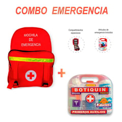 GENERICO - Combo Salud Mochila para Emergencia Roja Botiquín