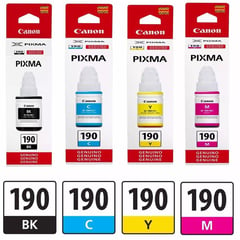 CANON - Pack Tinta GI-190 COLORES y NEGRO para G3100 G3110 G4110 G4111