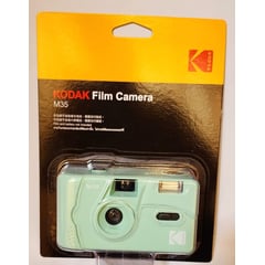 KODAK - Cámara de película VERDE AGUA reutilizable, flash integrado