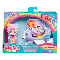 KINDI KIDS - Muñeca Minis - El Avion De Rainbow Kate 8 Cm