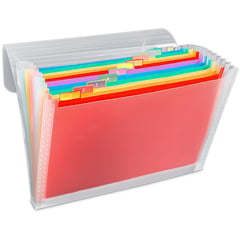 ARTESCO - Archivador Acordeón A-4 PP 13 Bolsillos Multicolor Transparente