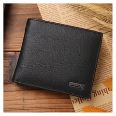 GENERICO - Billetera para Hombre Cartera de Cuero para Tarjeta Monedas Moda Negro