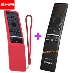A1 - Control remoto para tv samsung smart + funda de silicona - rojo