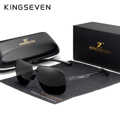 KINGSEVEN - Lentes de sol polarizado uv400 aviador aluminio