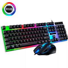 PLAYPRO - Combo Teclado y Mouse Gamer Rgb Laptop Pc Negro