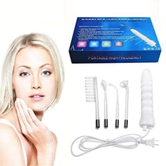 RISUTIMPORT - Masajeador Facial Alta Frecuencia Portátil + 4 Accesorios.