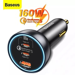 BASEUS - Cargador de Carro USB C 160W Carga Super Rapida y Cable 100w