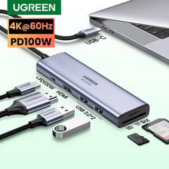 UGREEN - HUB Tipo C 6 en 1 HDMI 4k 60Fps PD para Macbook Pro / Air