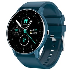 LIGE - Reloj Inteligente ZL02 Full Touch Bluetooth Impermeable Azul