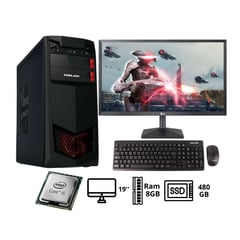 INTEL - Computadora Pc Core i5 6TH SSD 480GB RAM 8GB MONITOR DE 19