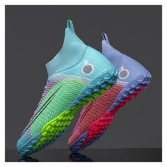 BLWOENS - Zapatillas para fútbol hombrede fútbol  turf hightop tf para hombe-azul + violeta