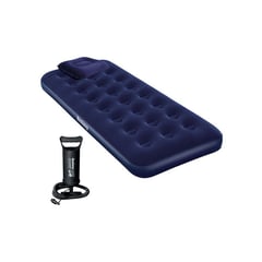 BESTWAY - - colchon inflable de 1 plaza (1 almohadas + inflador) - azul