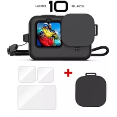 GENERICO - KIT PROTECCION GOPRO HERO11 10 9 SILICON + VIDRIO SHOOT