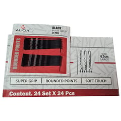 ALICE - Gancho de Metal para Peinados Negro Medida Grande 6.3cm caja 576 unidades