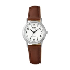 Q&Q - Reloj para Mujer QQ Cuero Marrón Fondo Blanco