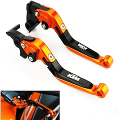 RIZOMA - Manijas de Embrague de Freno Extensibles CNC Plegables para KTM Duke 125 200 390 Logotipo Ktm