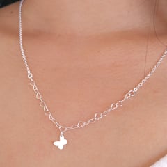 GENERICO - Collar love mini mariposa de plata 925