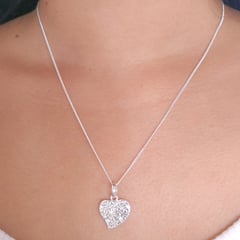 GENERICO - Collar corazón grabado de plata 925