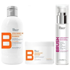 Shampoo Hidratante Post Botox + Mascarilla + Brush Baor B Volcanic Mud