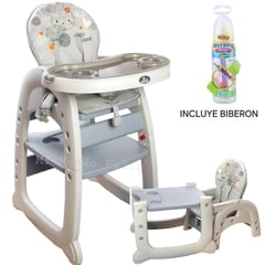 BABY - Silla de Comer para Bebe 3 en 1 Carpeta Mouse + Biberon